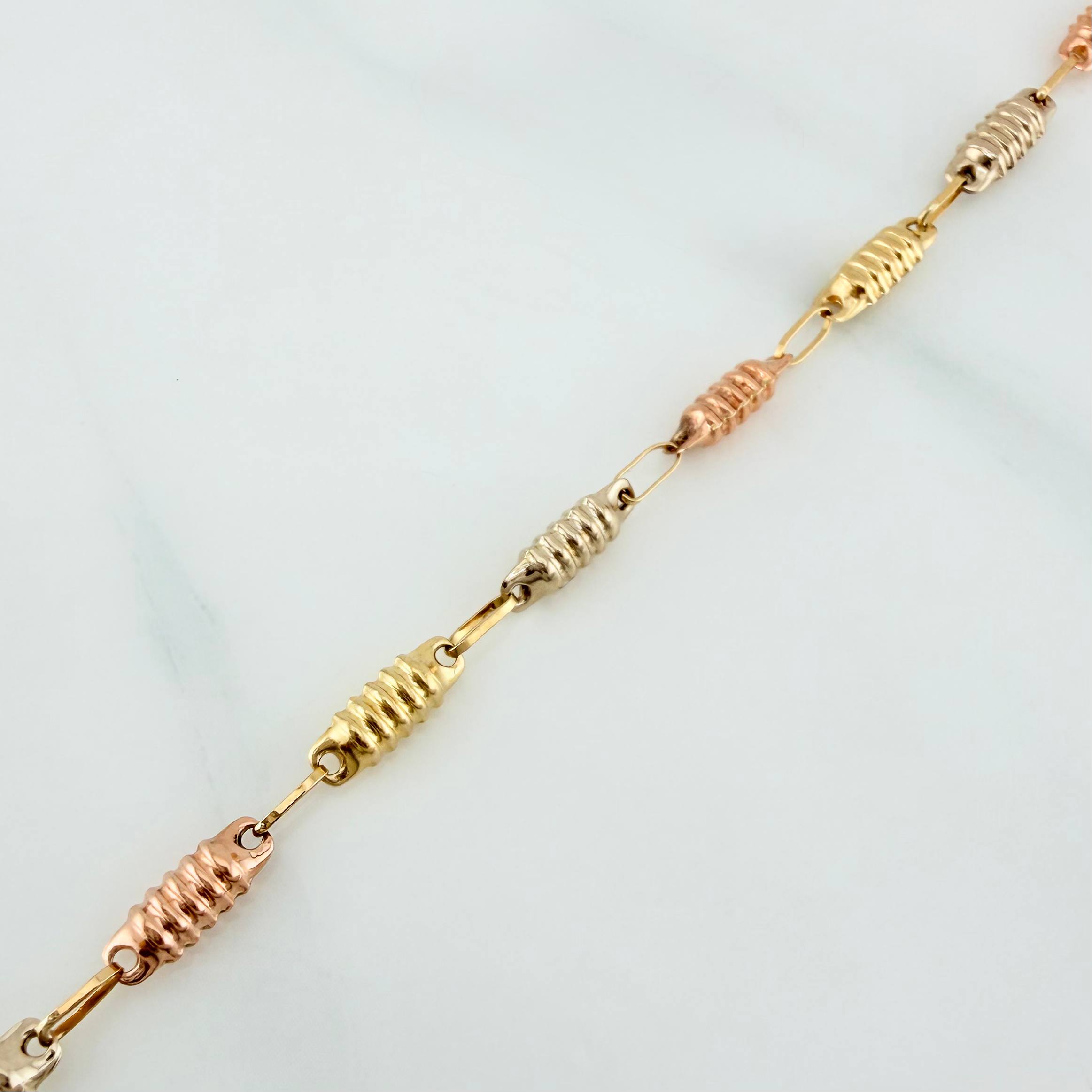 Tobillera Rustica Barril 3.2 g / 9 3/4 in / 3.5 mm Tres Oros 18K
