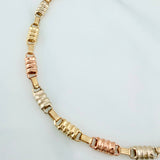 Rustic Barrel Anklet 5.4 g / 10 1/4 in / 4.1 mm Three Golds 18K