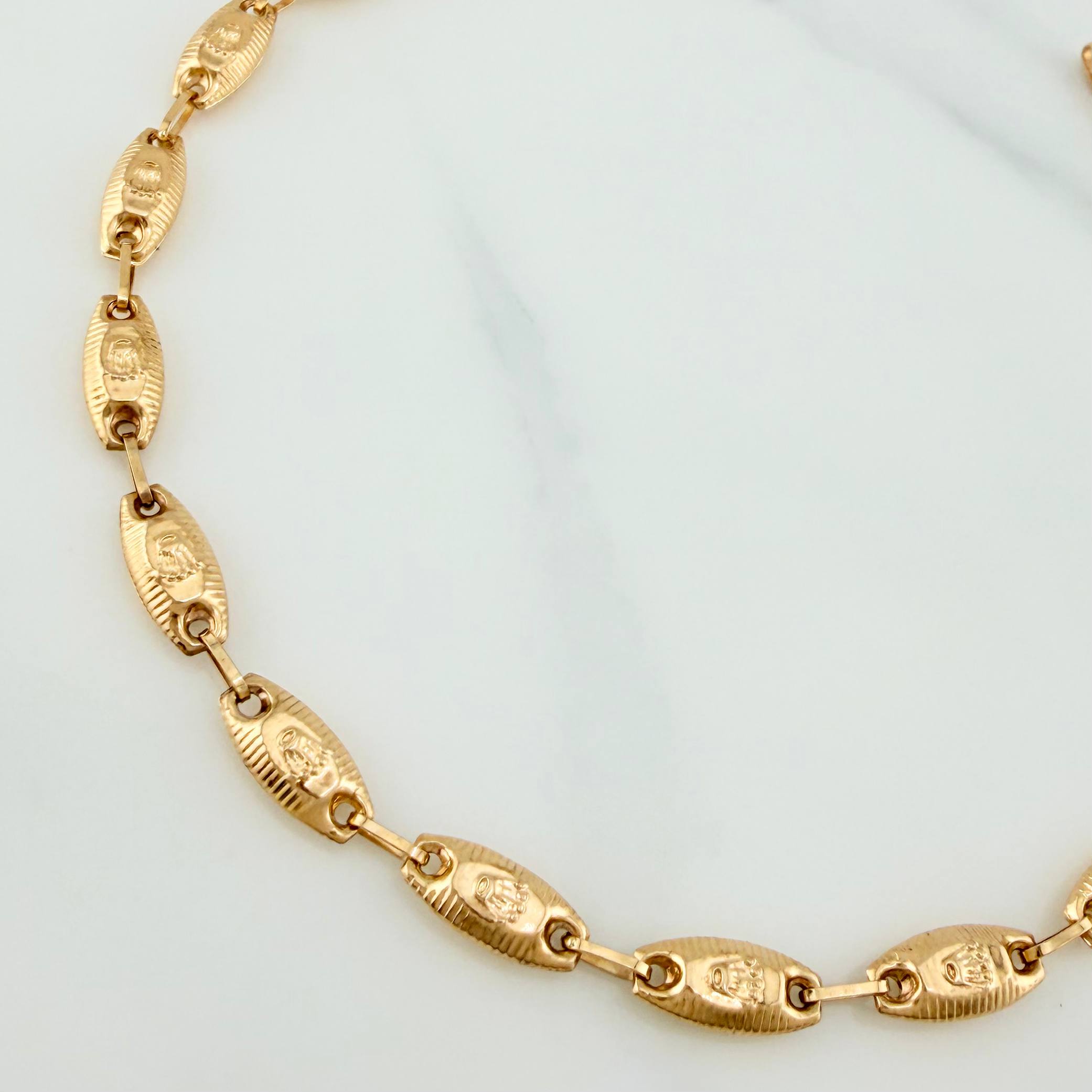 Tobillera Rustico Corona 3.55 g / 7 1/2 in / 4.5 mm Oro Amarillo 18K