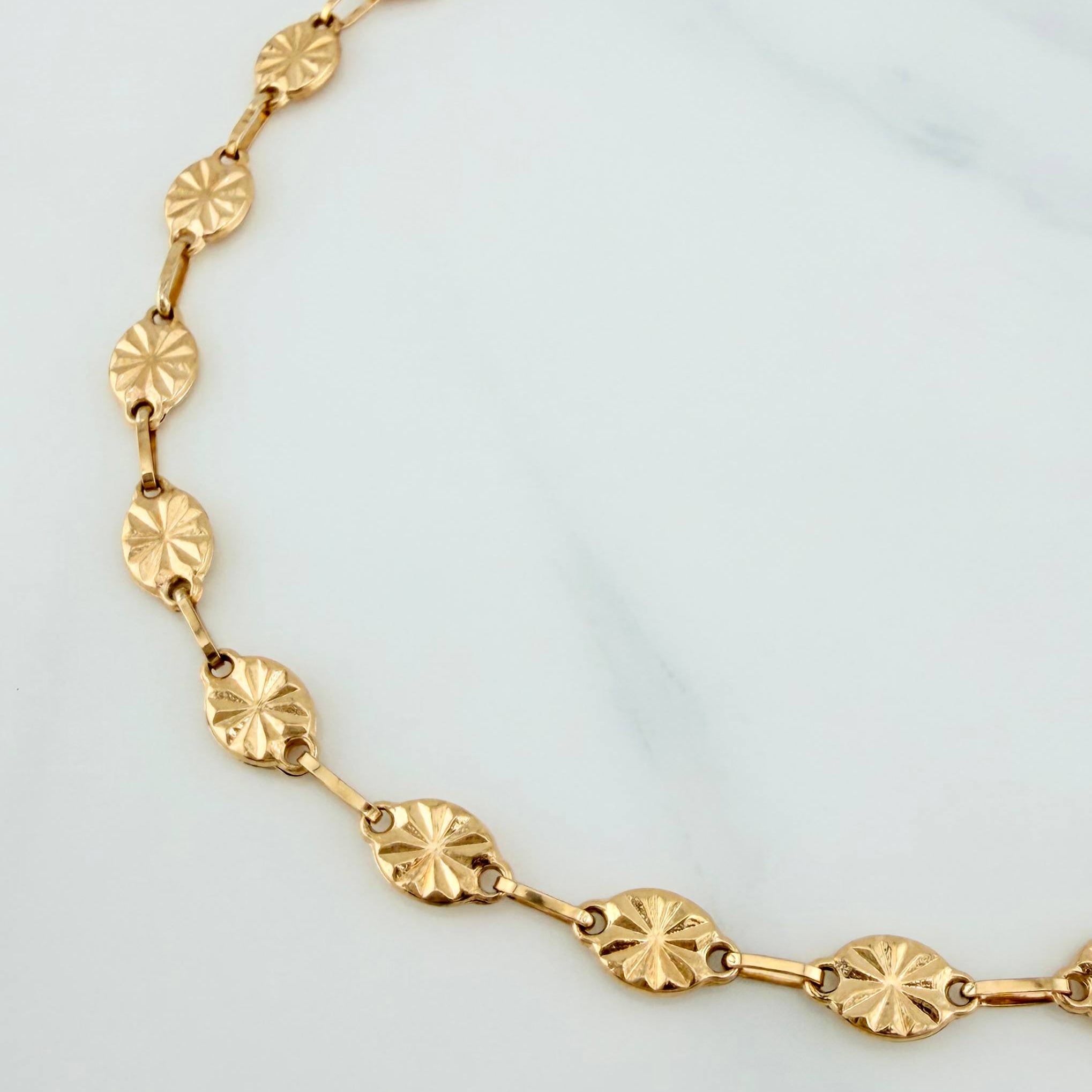 Pulso Rustico Eslabon Diamantado 2.6 g / 7 1/2 in / 4.5 mm Oro Amarillo 18K