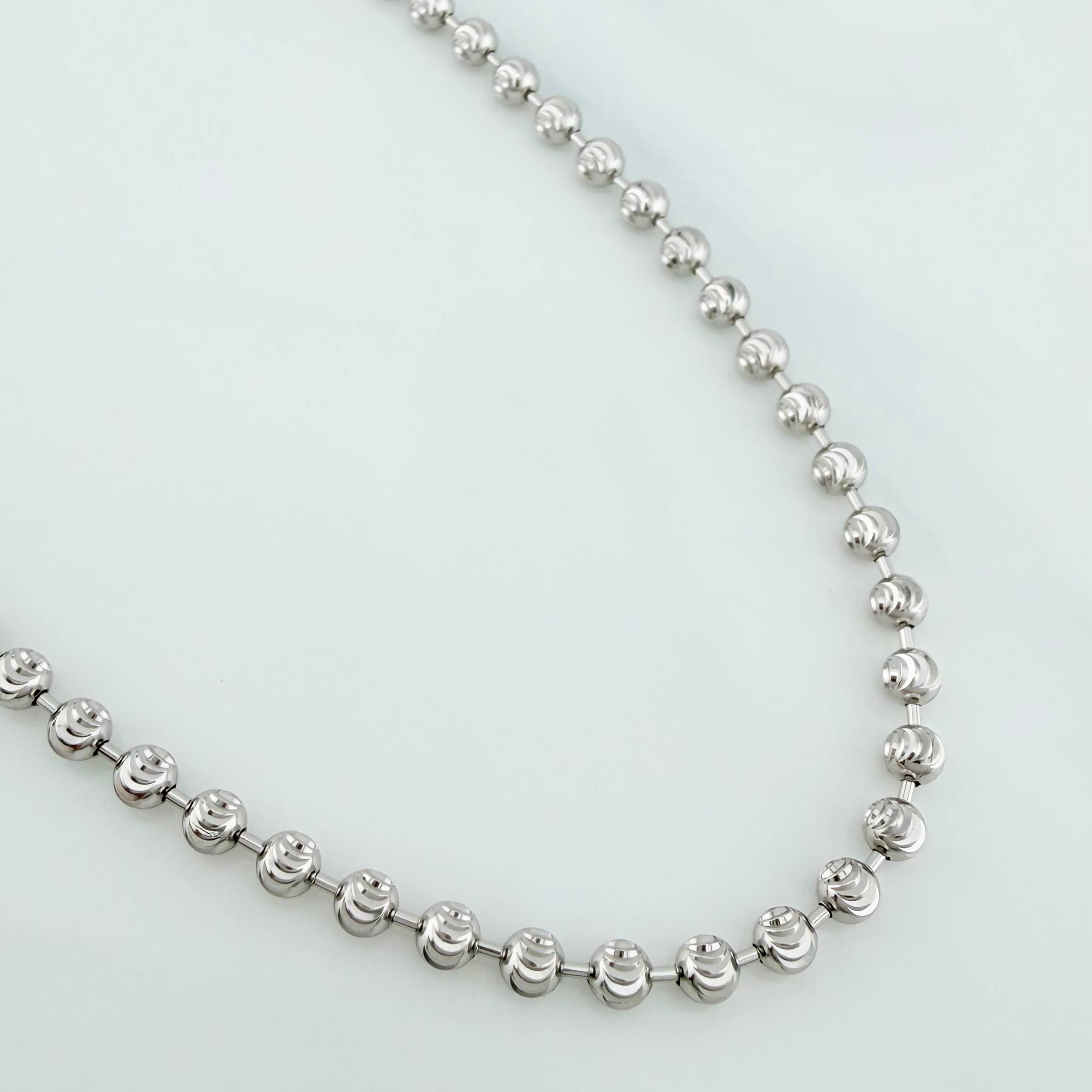 Cadena Militar Media Luna 18 g / 23 3/4 in / 3 mm Oro Blanco 18K