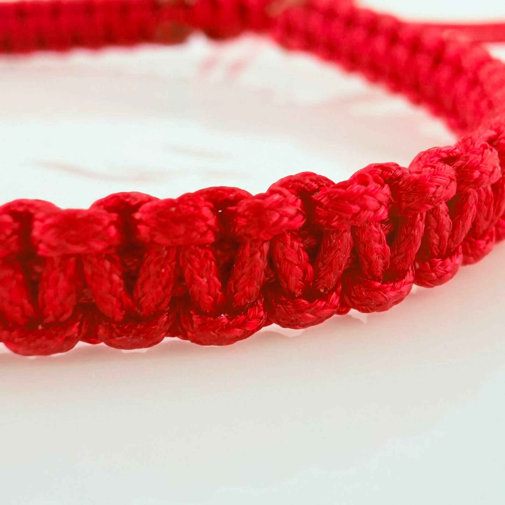 Pulsera Tejida Roja 5Mm 3 Und Oro Amarillo 18K