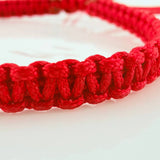 Pulsera Tejida Roja 5Mm 3 Und Oro Amarillo 18K