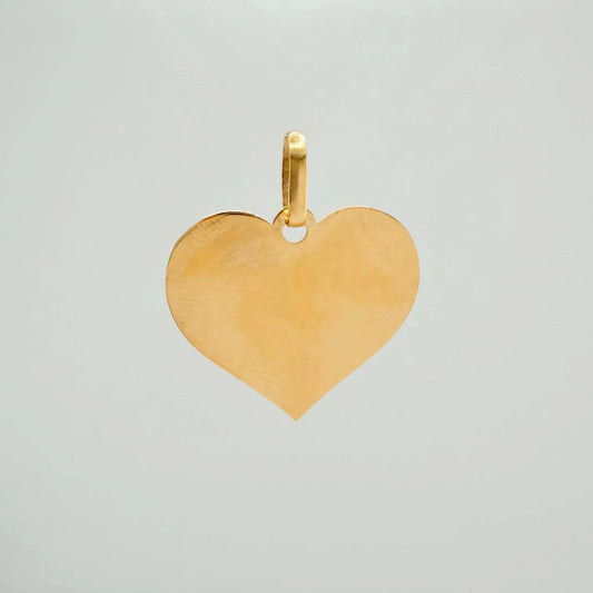 Dije Placa Corazon 1.2gr / 1 in / Oro Amarillo 18K &