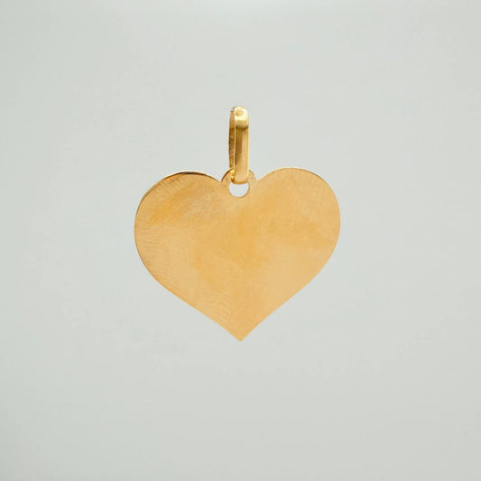 Dije Placa Corazón 1.15gr / 1 in / Oro Amarillo 18K %