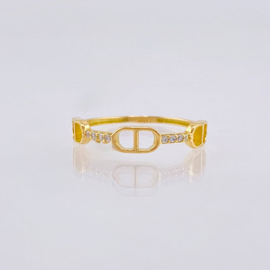 Anillo Tres Marineros 1.1gr / T7 / Oro Amarillo 18K *