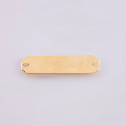 Herraje Placa Rectangular Octagonal 0.8gr / 1 1/4 in / Oro Amarillo 18K