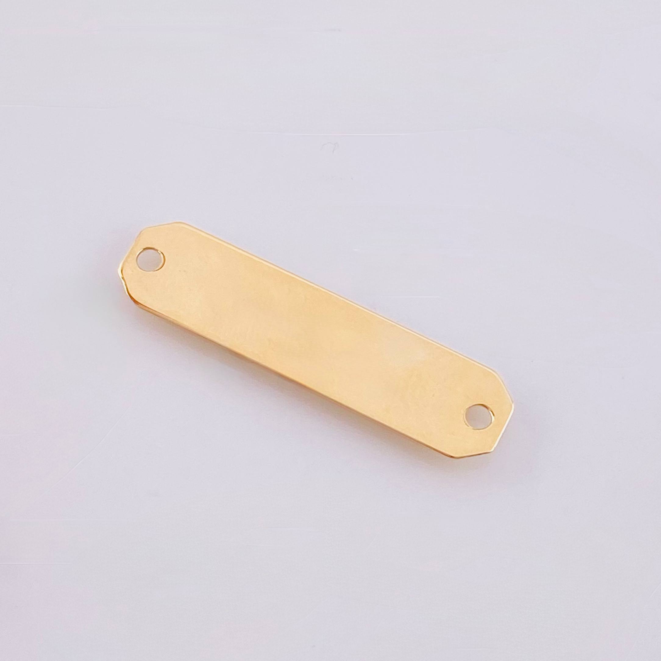 Charm Octagonal Plate 0.8gr / 1 in / 18K Yellow Gold ©