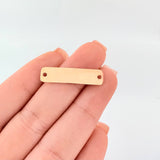 Herraje Placa Rectangular Ovalada 0.7gr / 1 1/4 in / Oro Amarillo 18K