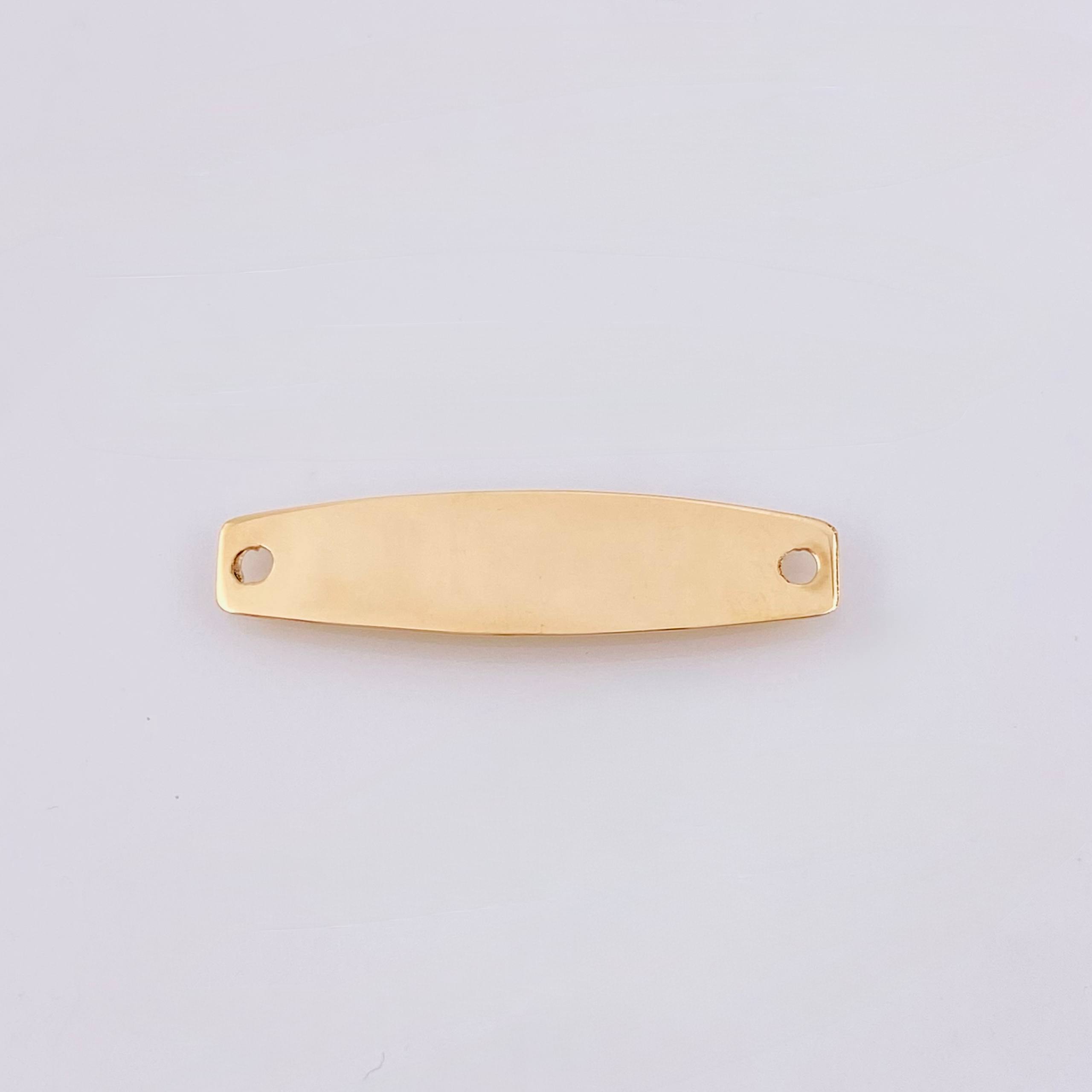 Herraje Placa Hexagonal 0.7gr / 1 1/4 in / Oro Amarillo 18K *