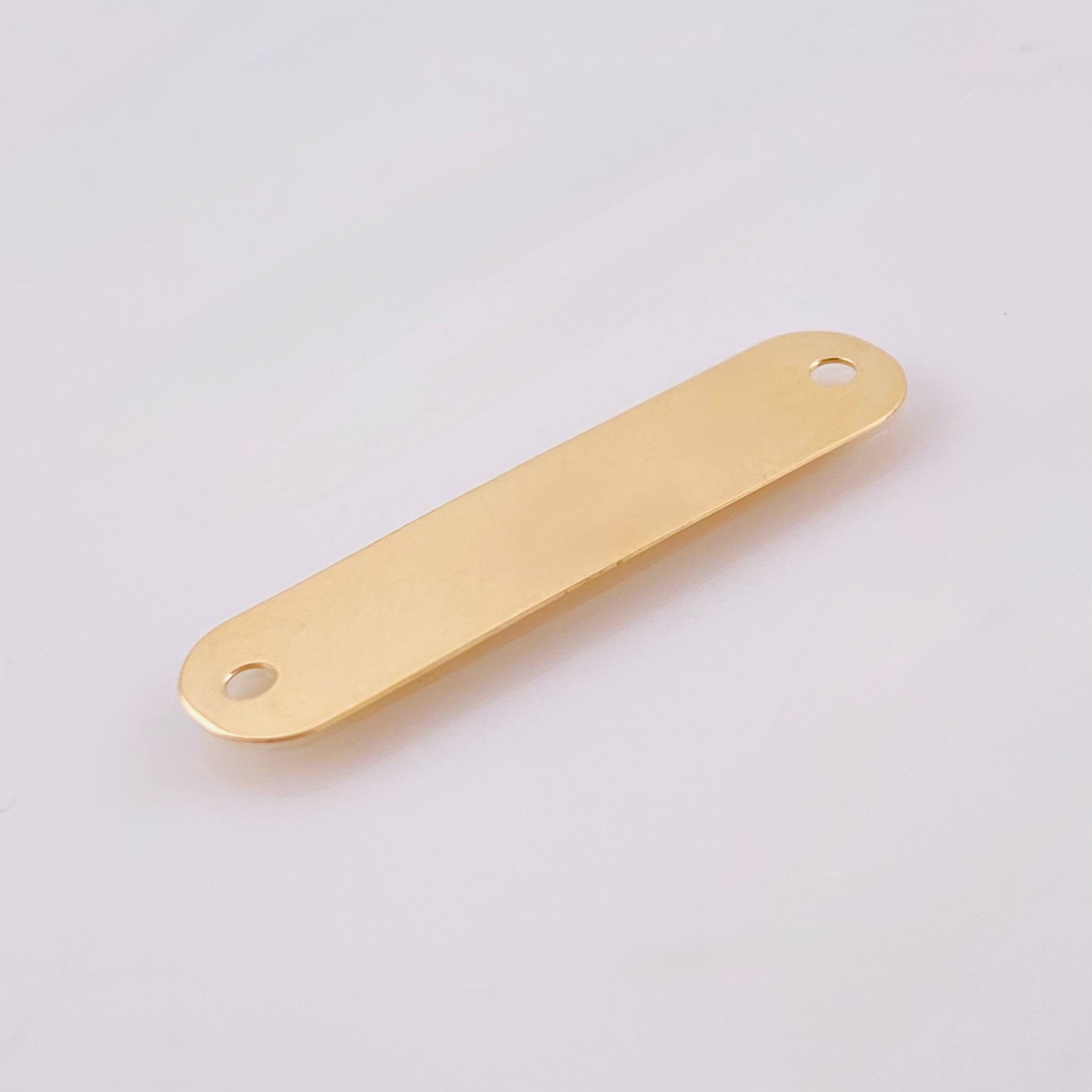 Herraje Placa Rectangular Ovalada 0.8gr / 1 1/4 in / 26*18mm Oro Amarillo 18K