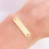 Herraje Placa Ovalada Rectangular 0.8gr / 1 in / Oro Amarillo 18K *