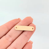 Herraje Placa Rectancular Ovalada 0.75gr / 1 1/4 in / 26*18mm Oro Amarillo 18K