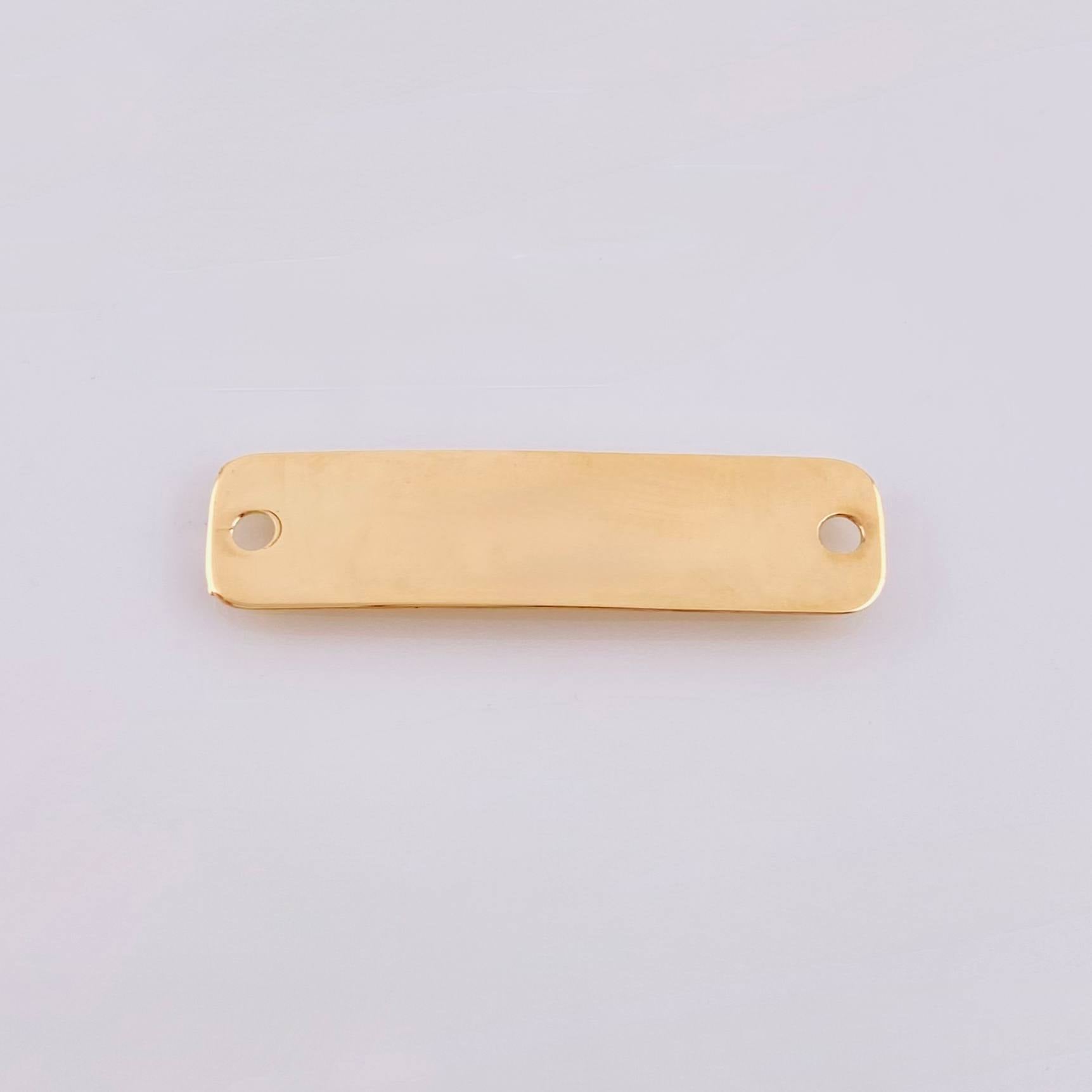 Herraje Placa Rectangular Ovalada 0.7gr / 1 1/4 in / Oro Amarillo 18K