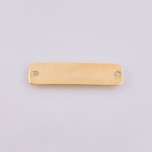 Herraje Placa Rectangular Ovalada 0.8gr / 1 1/4 in / Oro Amarillo 18K *