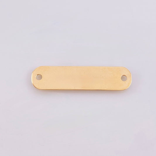 Herraje Placa Rectancular Ovalada 0.8gr / 1 1/4 in / 6.9mm Oro Amarillo 18K ©