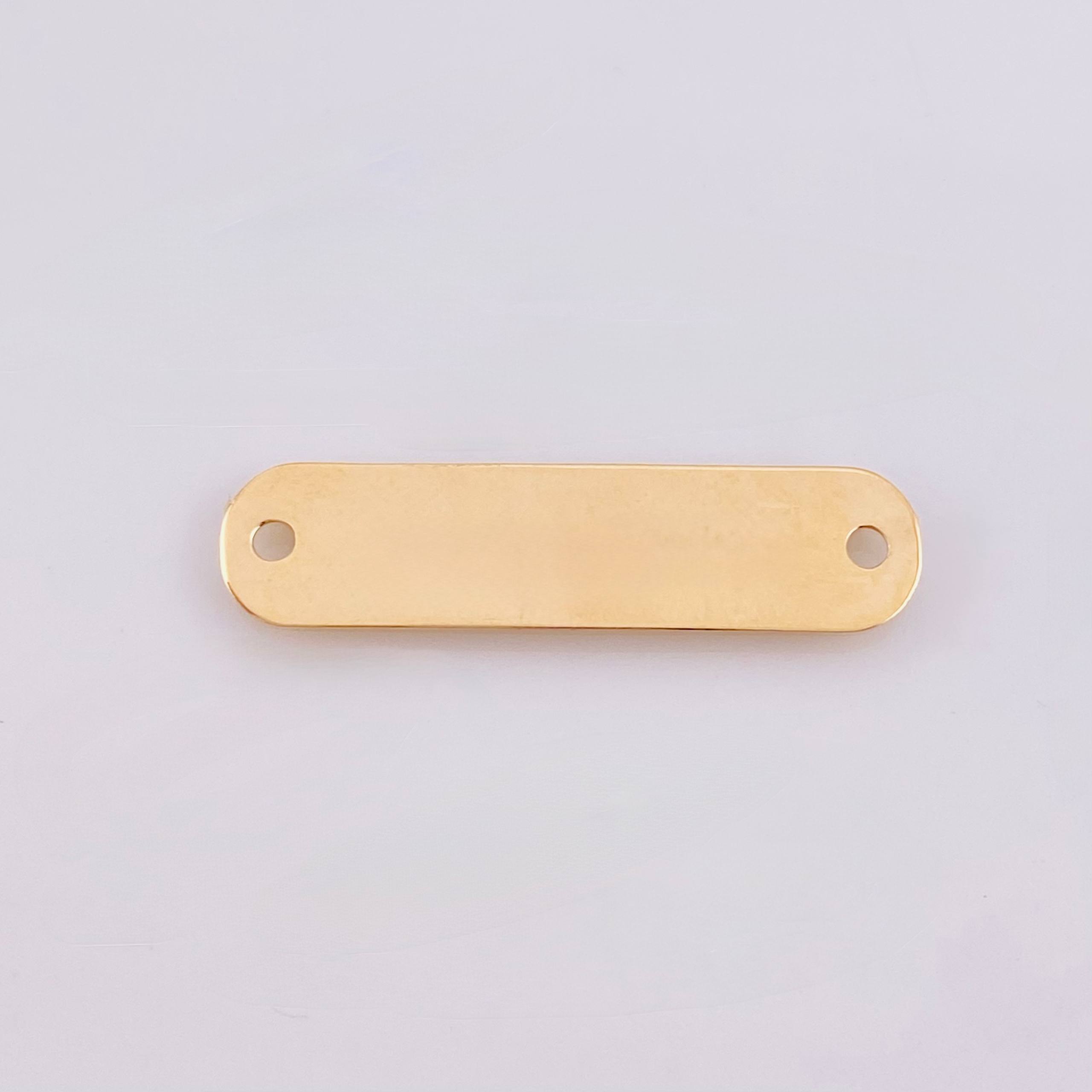 Herraje Placa Rectancular Ovalada 0.75gr / 1 1/4 in / 26*18mm Oro Amarillo 18K