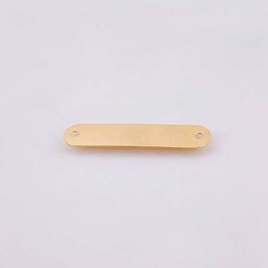 Herraje Placa Ovalada Rectangular 0.8gr / 1 in / Oro Amarillo 18K *