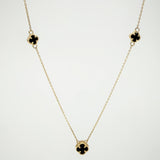 Cadena Aro Seguido Trebol Negro 3.1gr / 17 3/4 in / 0.8mm Oro Amarillo Nac.Esp. 18K *