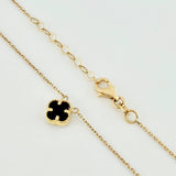 Cadena Aro Seguido Trebol Negro 3.1gr / 17 3/4 in / 0.8mm Oro Amarillo Nac.Esp. 18K *