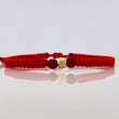 Pulsera Tejida Roja 5Mm 1Und Oro Amarillo 18K