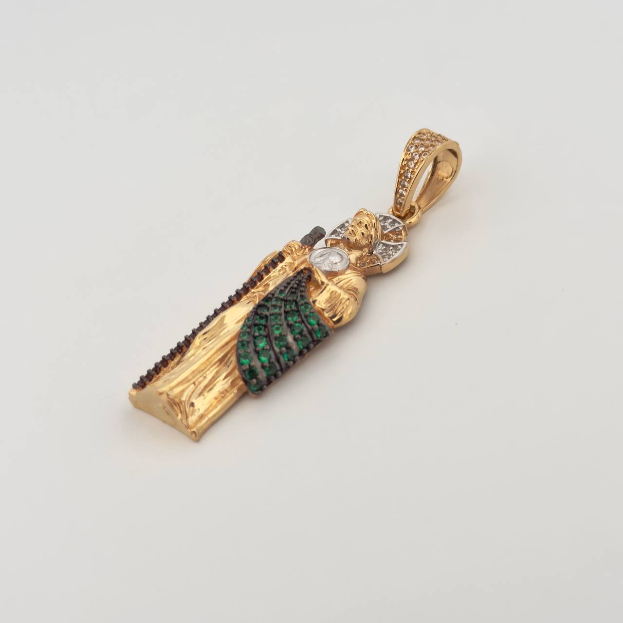 Dije San Judas Tadeo 8.9gr / 2 in / Dos Oros Amarillo Blanco 18K ©