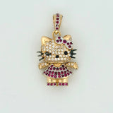 Dije Gata 5.15gr / 1 in / Dos Oros Amarillo Blanco 18K ©