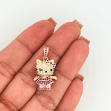 Dije Gata 5.15gr / 1 in / Dos Oros Amarillo Blanco 18K ©