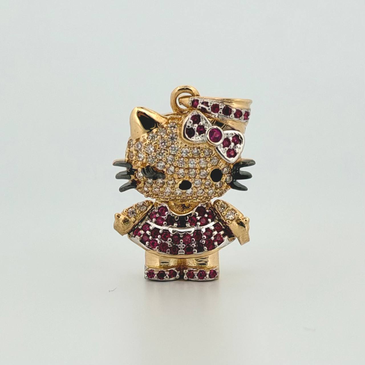 Dije Gata 5.15gr / 1 in / Dos Oros Amarillo Blanco 18K ©