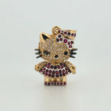 Dije Gata 5.15gr / 1 in / Dos Oros Amarillo Blanco 18K ©