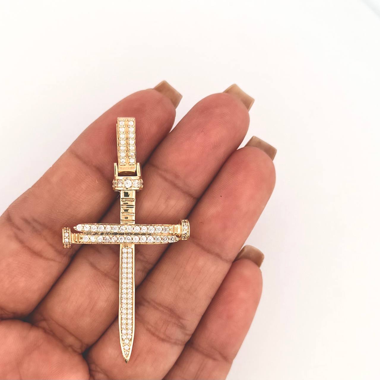 Pendant Nail Cross 6.8gr / 2 1/4 in / Yellow Gold 18K