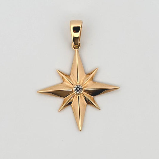 Dije Estrella 8 Puntas 2.45gr / 1 1/4 in / Oro Amarillo 18K