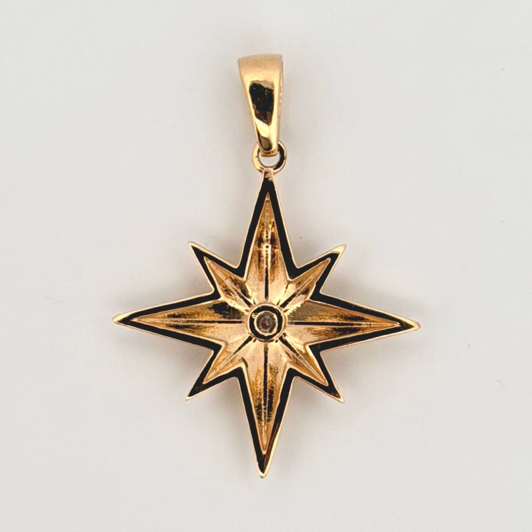 Dije Estrella 8 Puntas 2.6gr / 1 1/4 in / Oro Amarillo 18K ©