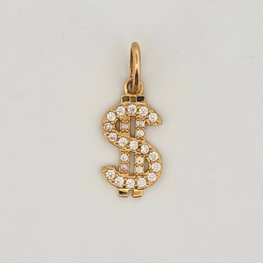 Dije Signo Dólar 1.1gr / 1 in / Oro Amarillo 18K