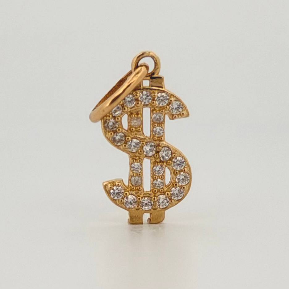 Dije Signo Dólar 1.1gr / 1 in / Oro Amarillo 18K