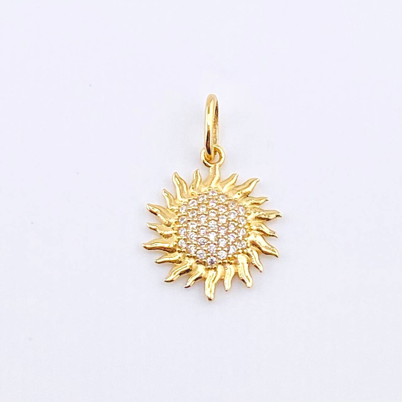 Dije Sol Tupido 1.75gr / 1 in / Oro Amarillo 18K ©