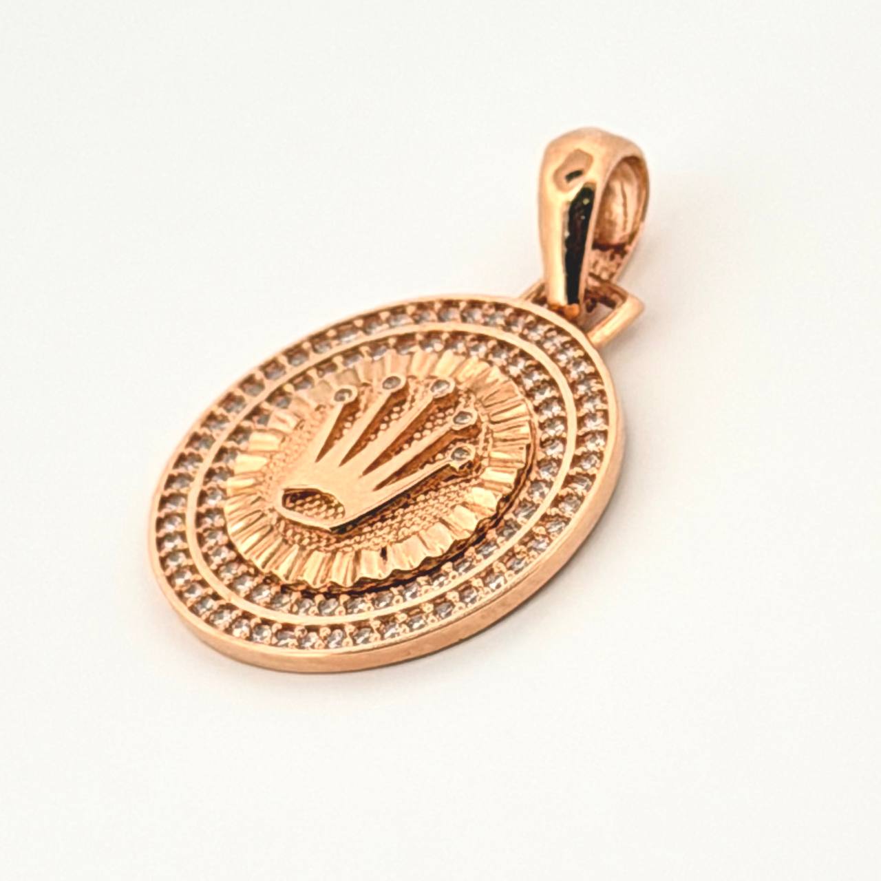 Dije Placa Corona Circular 4.2gr / 1 1/4 in / Oro Amarillo 18K ©