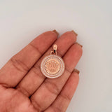 Dije Placa Corona Circular 4.5gr / 1 1/4 in / Oro Rosa 18K