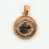 Dije Placa Corona Circular 4.5gr / 1 1/4 in / Oro Rosa 18K