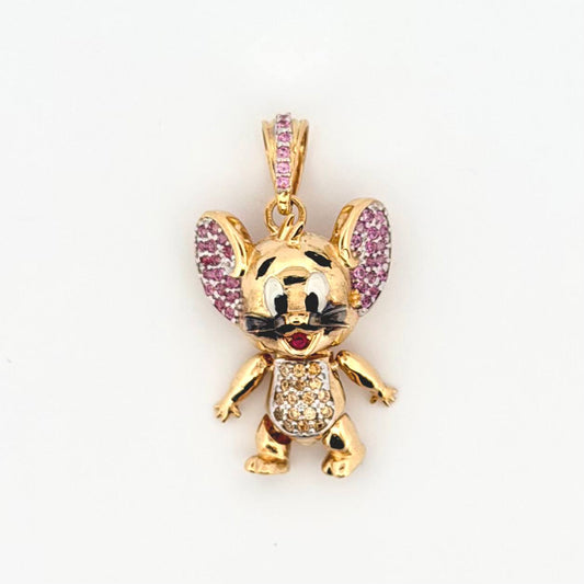 Dije Ratón Sonriente 4.7gr / 1 in / Oro Amarillo 18K