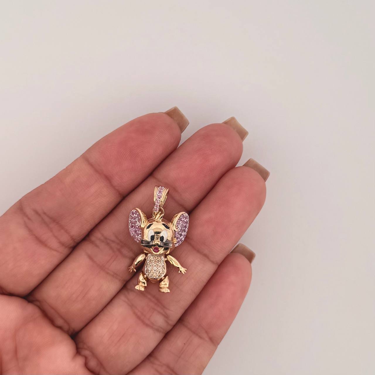Dije Ratón Sonriente 4.7gr / 1 in / Oro Amarillo 18K