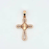 Dije Cruz Trebol 2.15gr / 1 1/2 in / Oro Rosa Nac.Esp. 18K