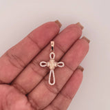 Dije Cruz Trebol 2.15gr / 1 1/2 in / Oro Rosa Nac.Esp. 18K