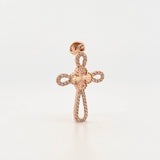 Dije Cruz Trebol 2.15gr / 1 1/2 in / Oro Rosa Nac.Esp. 18K