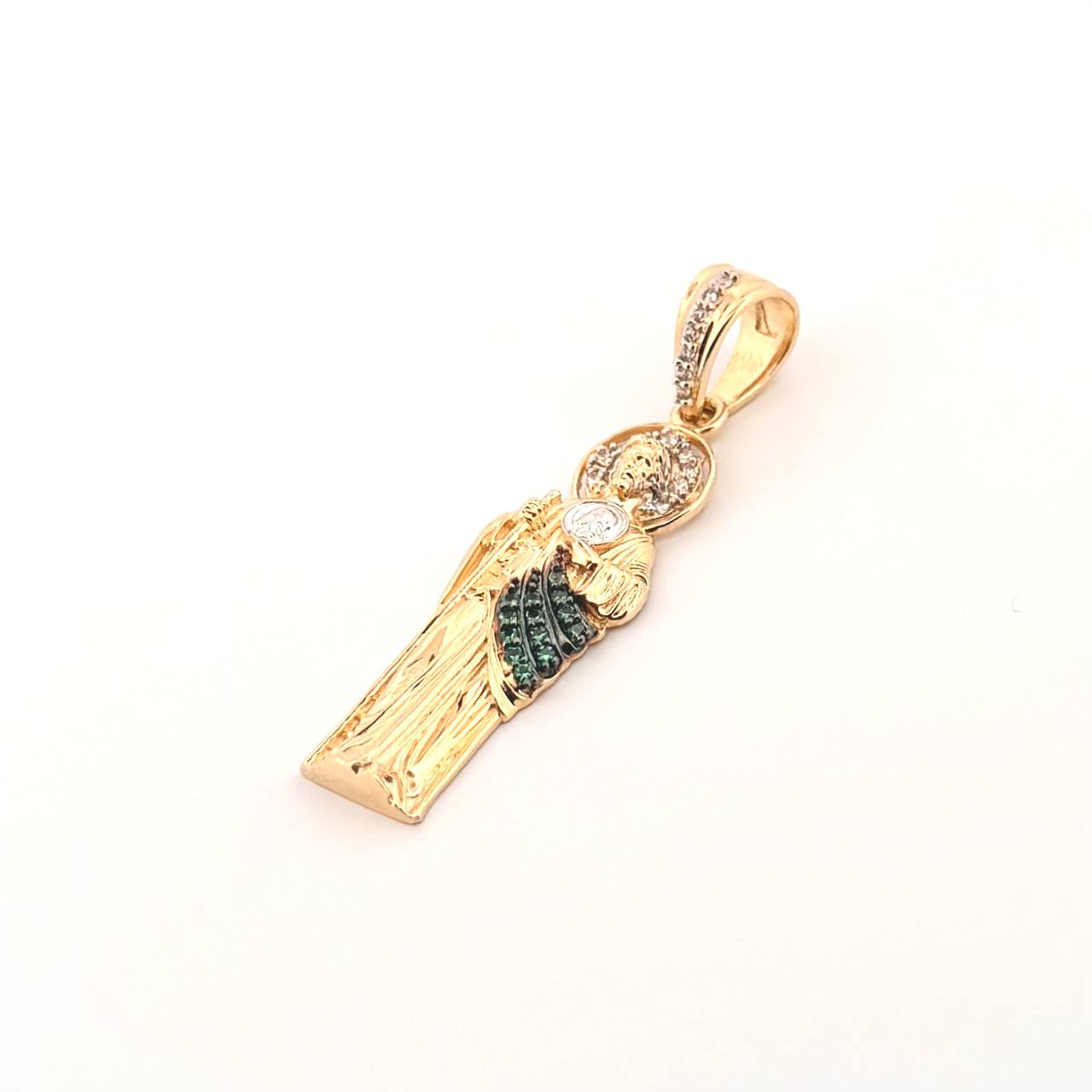 Dije San Judas Tadeo 4gr / 1 3/4 in / Dos Oros Amarillo Blanco 18K
