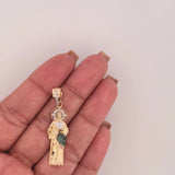 Dije San Judas Tadeo 4gr / 1 3/4 in / Dos Oros Amarillo Blanco 18K
