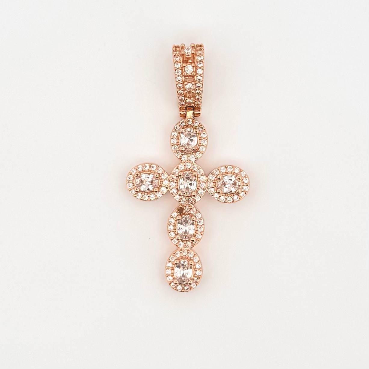 Dije Cruz Tupida 5.35gr / 1 3/4 in / Oro Rosa 18K