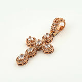 Dije Cruz Tupida 5.35gr / 1 3/4 in / Oro Rosa 18K