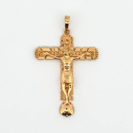 Dije Cruz Cristo Milagroso 5.35gr / 1 3/4 in / Oro Amarillo 18K