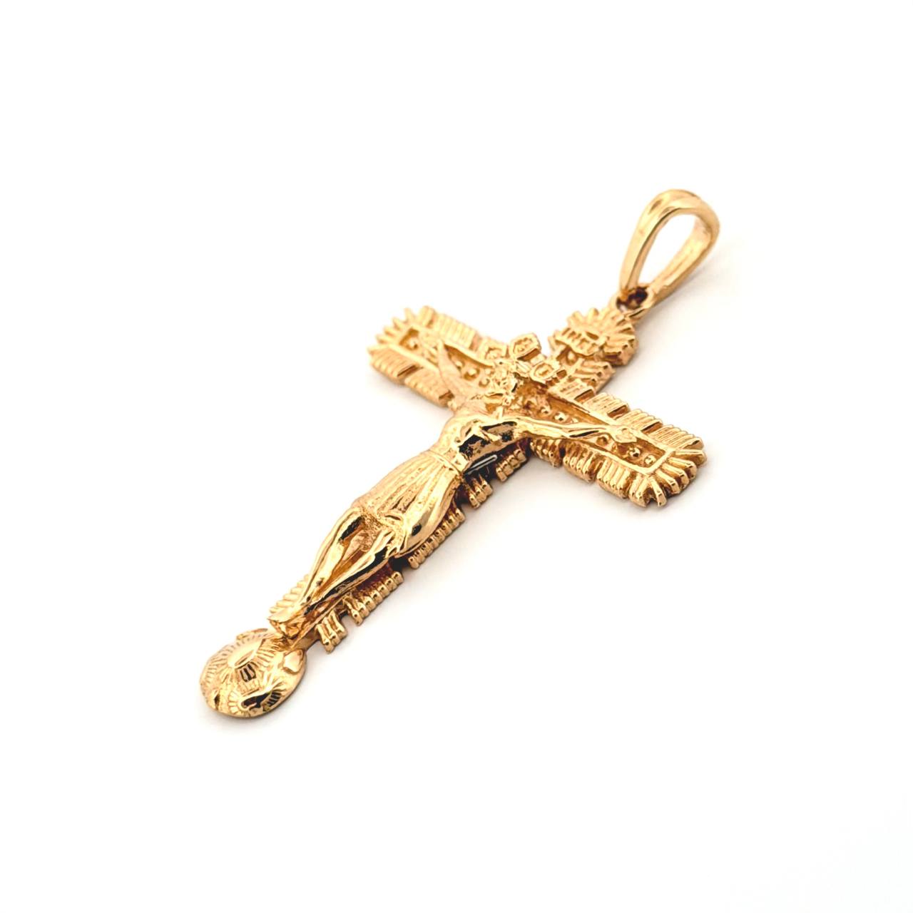 Dije Cruz Cristo Milagroso 5.35gr / 1 3/4 in / Oro Amarillo 18K